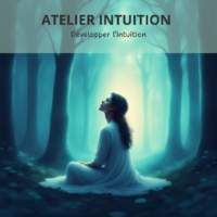 Illustration de la connexion à l’intuition et à la guidance intérieure par le ressenti et la méditation.