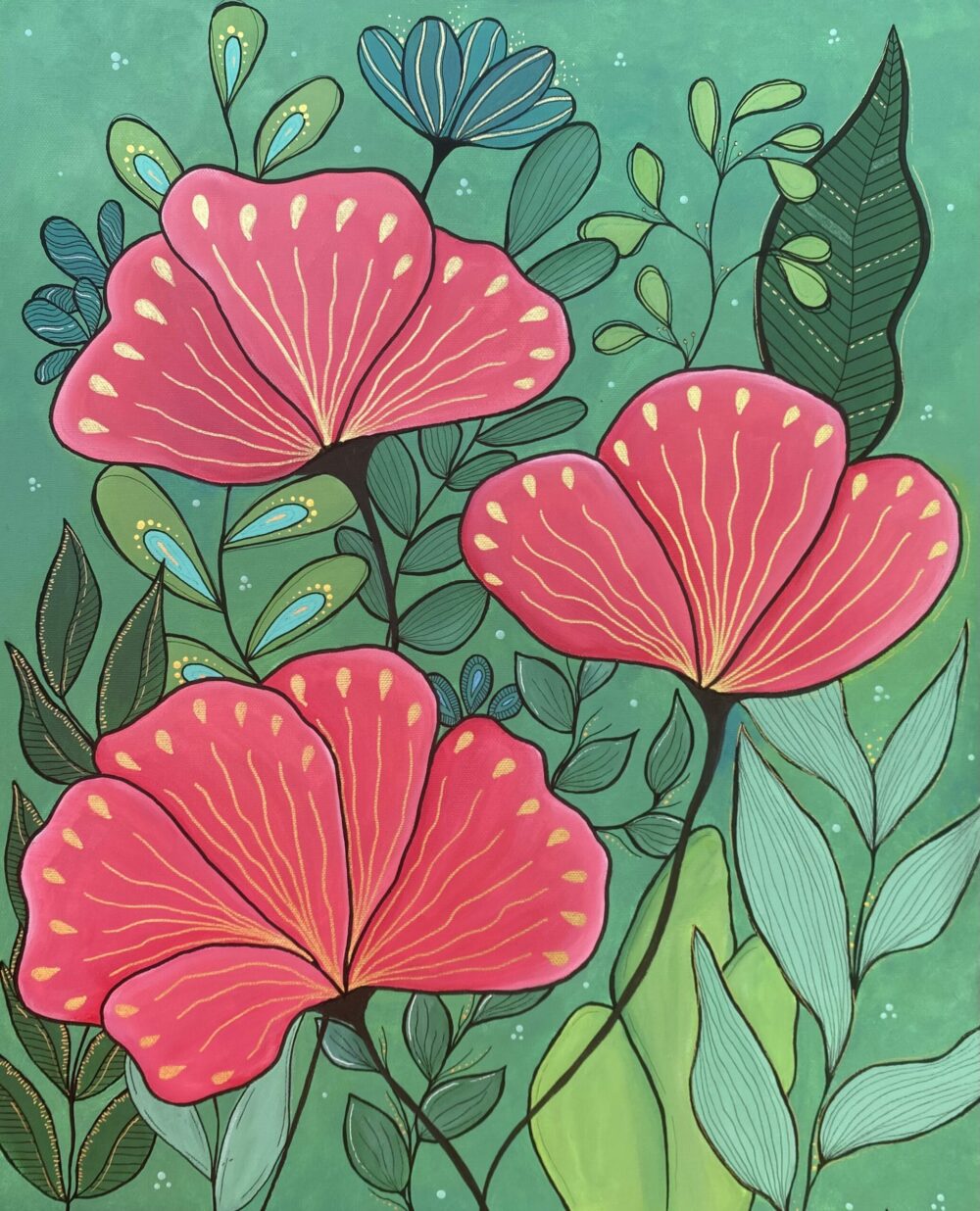 Peinture intuitive colorée créée par Isabelle Decalf, thérapeute énergéticienne