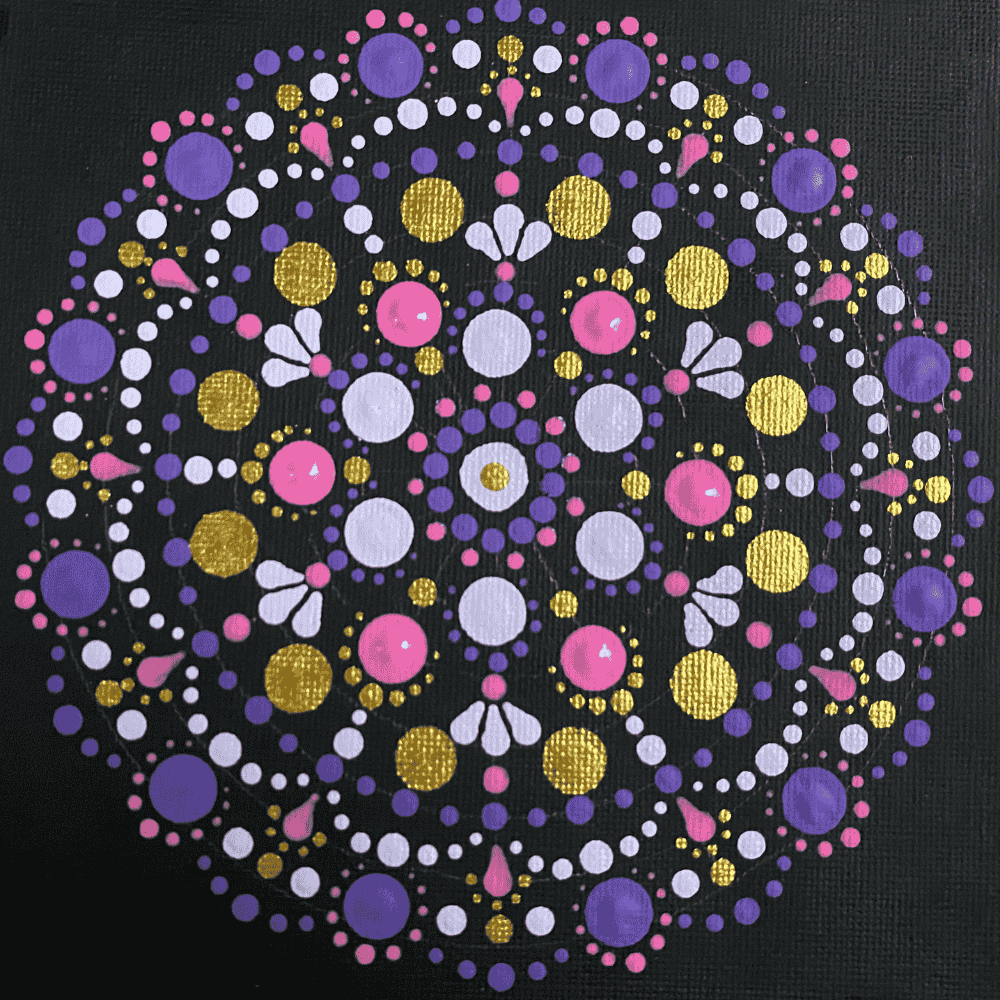 Mandala dot painting avec technique de base, goutte et point dégradé